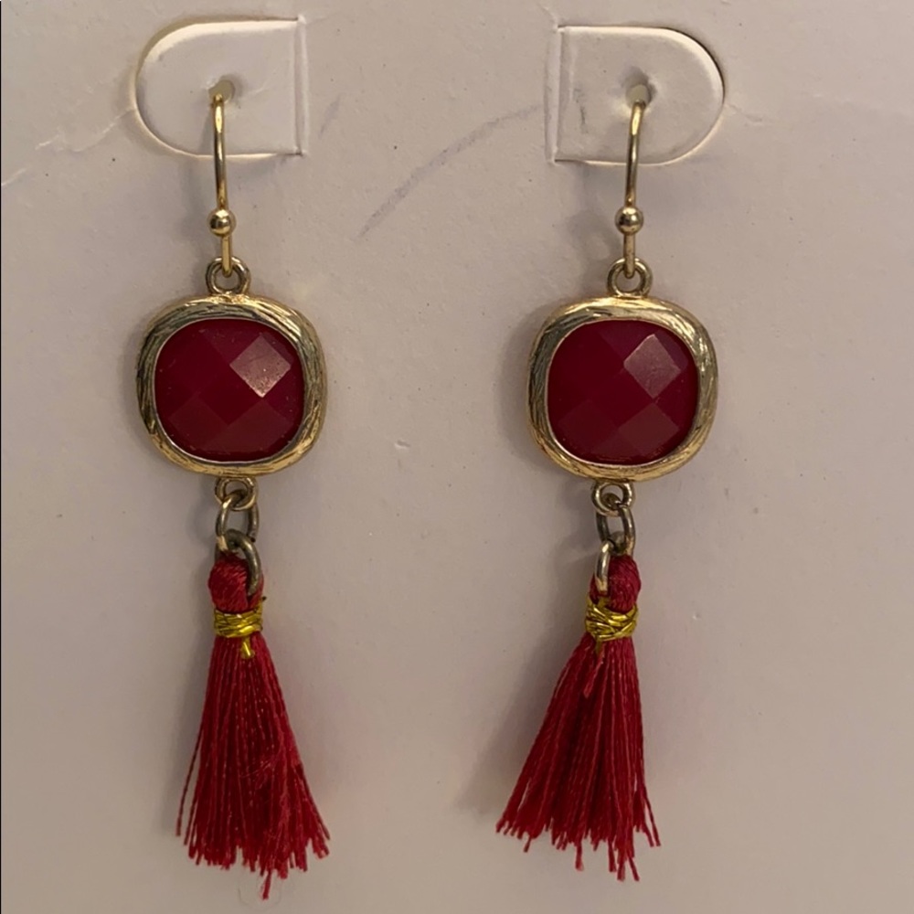 🆕 Loft burgundy tassel Earrings